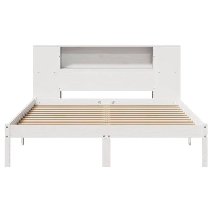 vidaXL Bookcase Bed without Mattress White 135x190 cm Double Solid Wood Pine