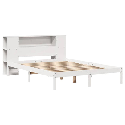 vidaXL Bookcase Bed without Mattress White 140x200 cm Solid Wood Pine