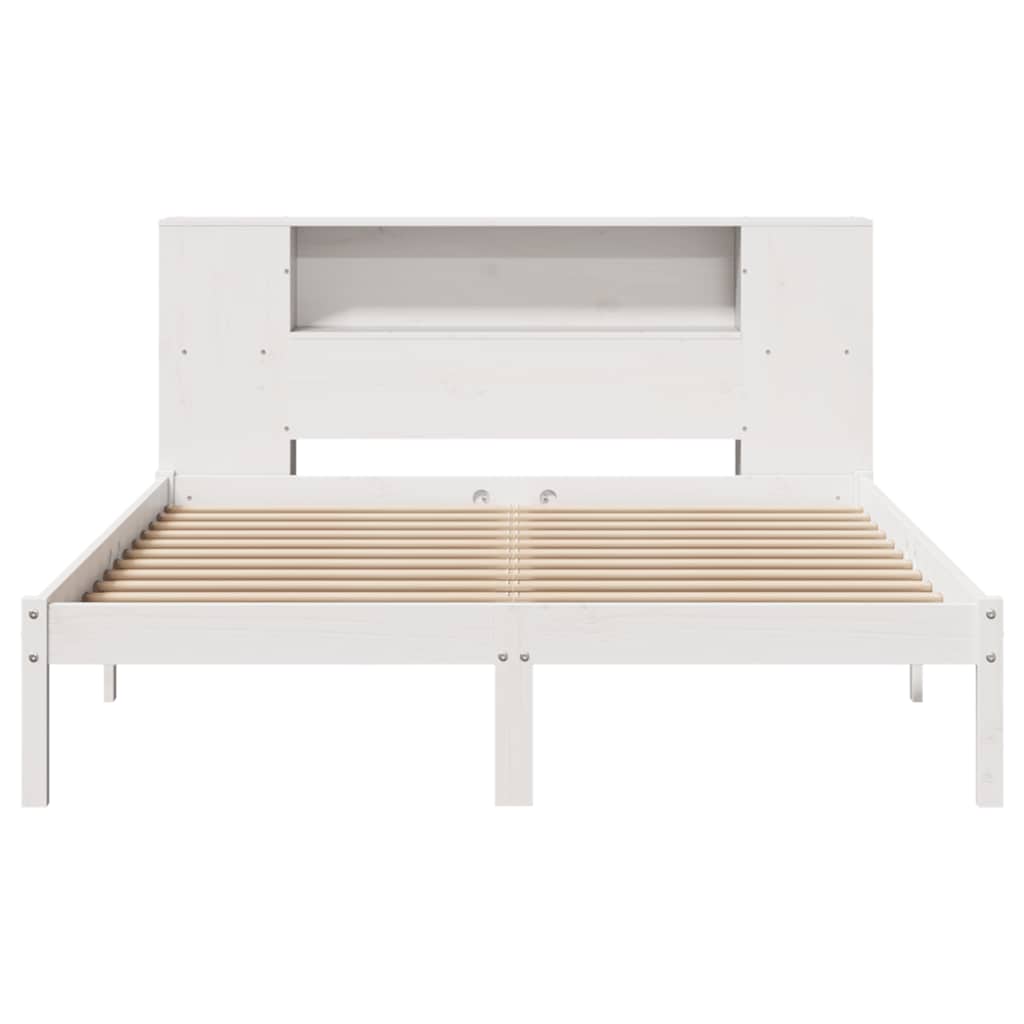 vidaXL Bookcase Bed without Mattress White 140x200 cm Solid Wood Pine