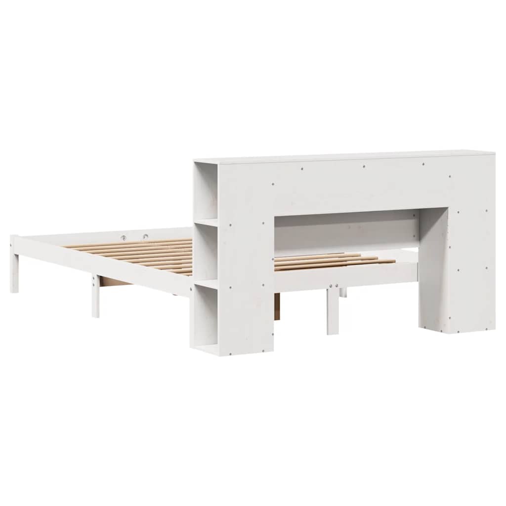 vidaXL Bookcase Bed without Mattress White 140x200 cm Solid Wood Pine