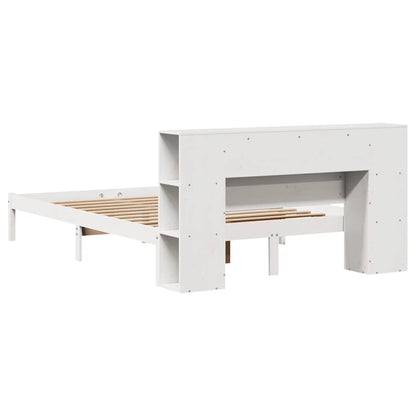 vidaXL Bookcase Bed without Mattress White 140x200 cm Solid Wood Pine