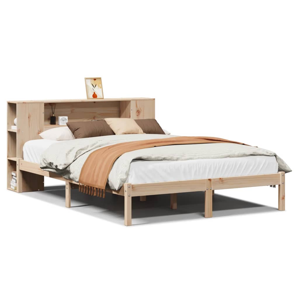 vidaXL Bookcase Bed without Mattress 160x200 cm Solid Wood Pine