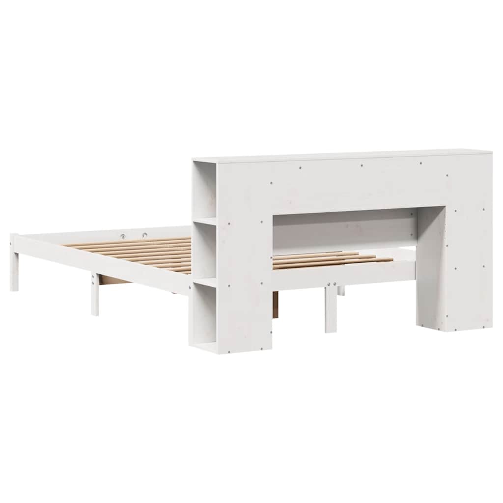 vidaXL Bookcase Bed without Mattress White 160x200 cm Solid Wood Pine