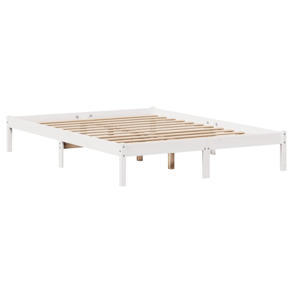 vidaXL Bookcase Bed without Mattress White 140x200 cm Solid Wood Pine