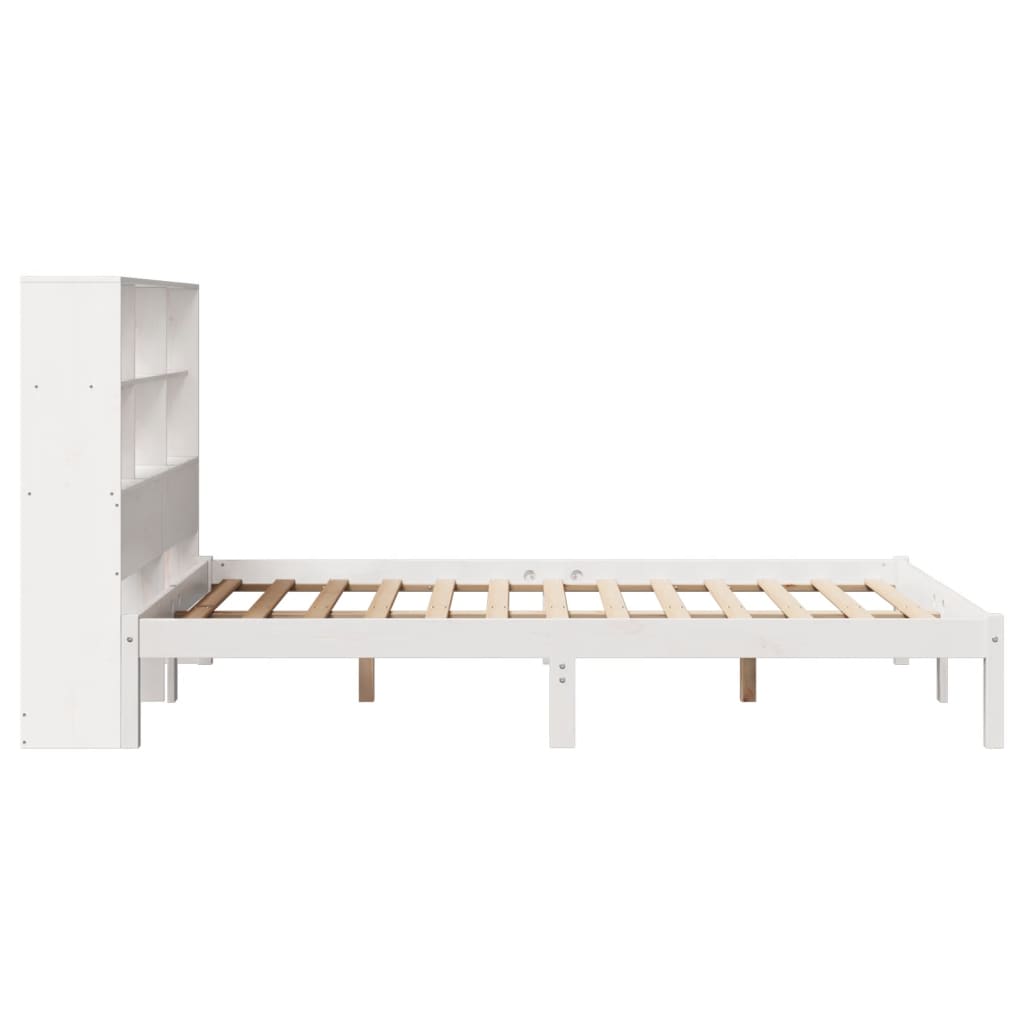 vidaXL Bookcase Bed without Mattress White 140x200 cm Solid Wood Pine