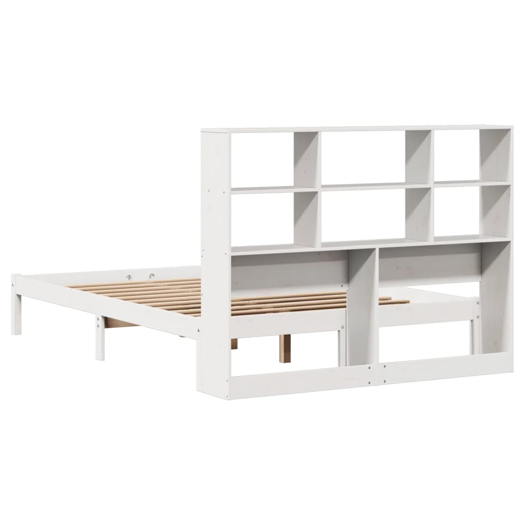 vidaXL Bookcase Bed without Mattress White 140x200 cm Solid Wood Pine