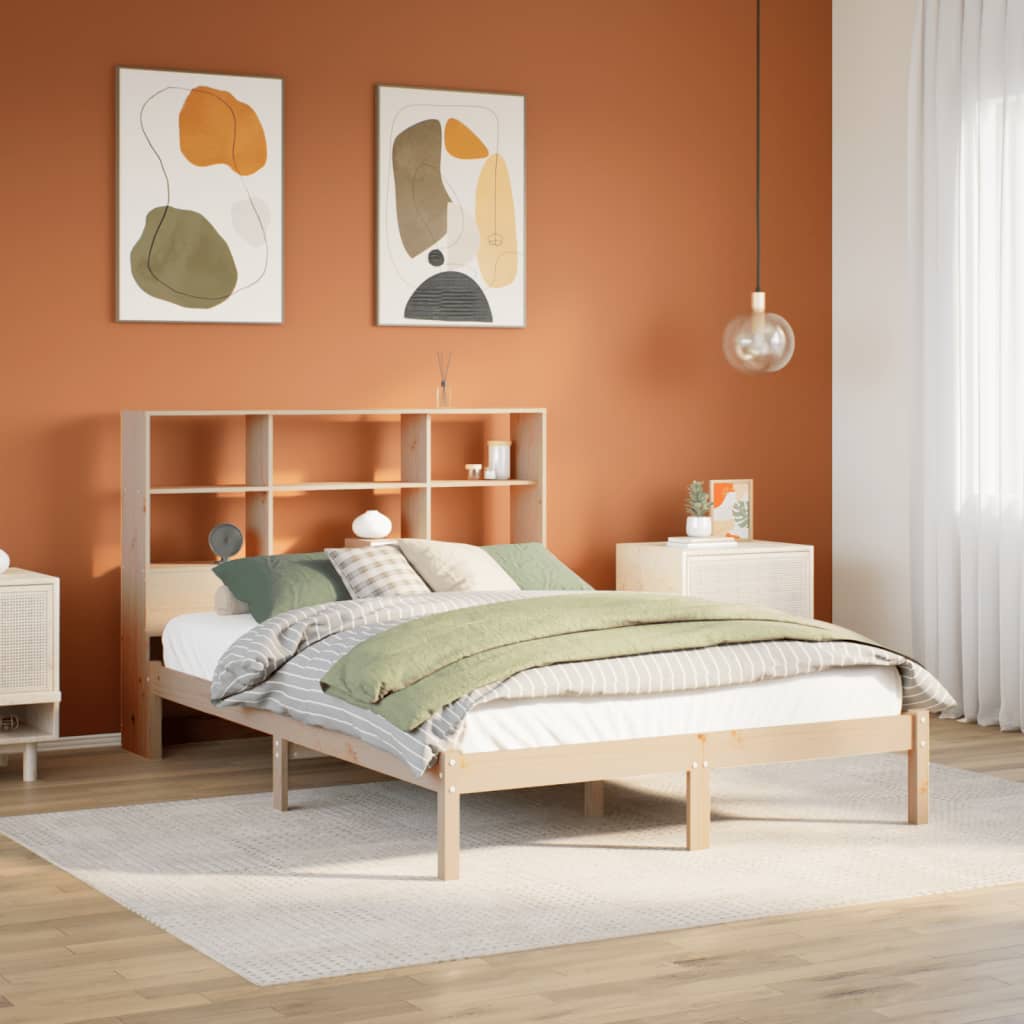 vidaXL Bookcase Bed without Mattress 150x200 cm King Size Solid Wood Pine
