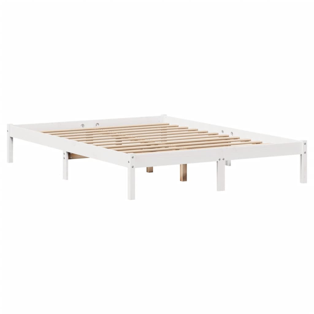 vidaXL Bookcase Bed without Mattress White 160x200 cm Solid Wood Pine