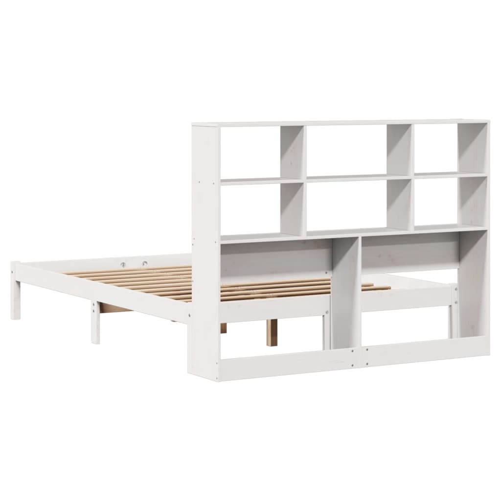 vidaXL Bookcase Bed without Mattress White 160x200 cm Solid Wood Pine