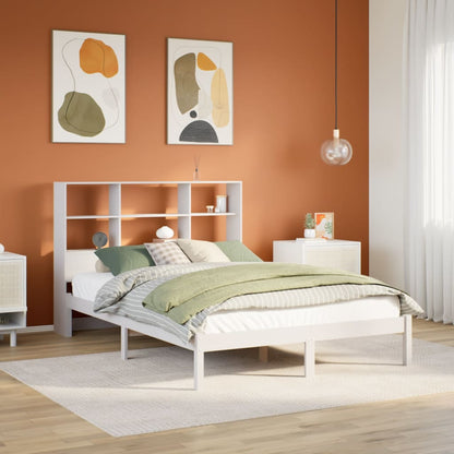 vidaXL Bookcase Bed without Mattress White 160x200 cm Solid Wood Pine