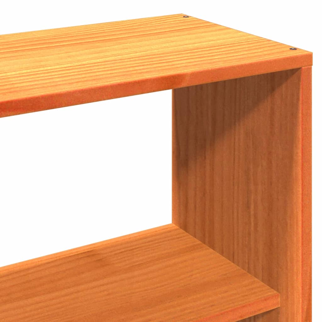 vidaXL Bookcase Bed without Mattress Wax Brown 120x190 cm Small Double Solid Wood Pine