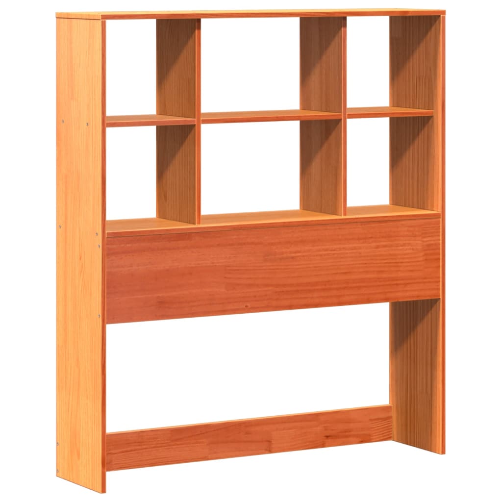 vidaXL Bookcase Bed without Mattress Wax Brown 100x200 cm Solid Wood Pine