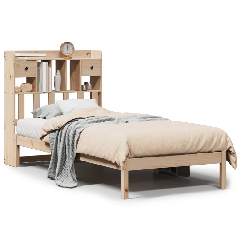 vidaXL Bookcase Bed without Mattress 75x190 cm Small Single Solid Wood Pine