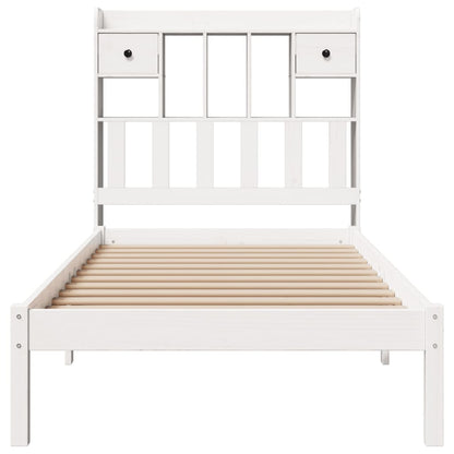 vidaXL Bookcase Bed without Mattress White 90x190 cm Single Solid Wood Pine