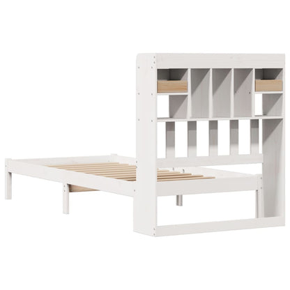 vidaXL Bookcase Bed without Mattress White 90x190 cm Single Solid Wood Pine