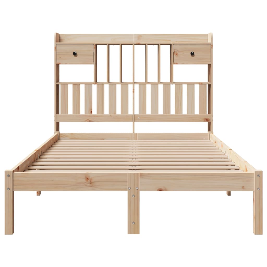 vidaXL Bookcase Bed without Mattress 135x190 cm Double Solid Wood Pine