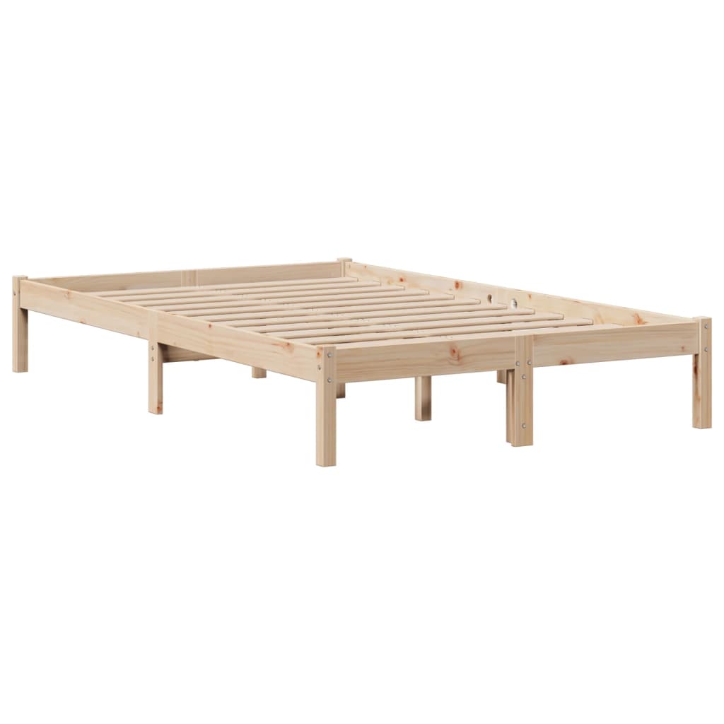 vidaXL Bookcase Bed without Mattress 135x190 cm Double Solid Wood Pine