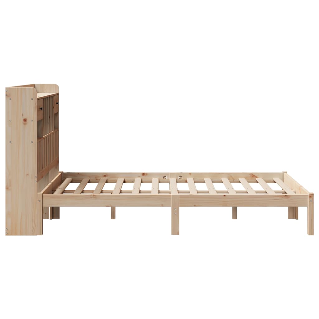 vidaXL Bookcase Bed without Mattress 135x190 cm Double Solid Wood Pine