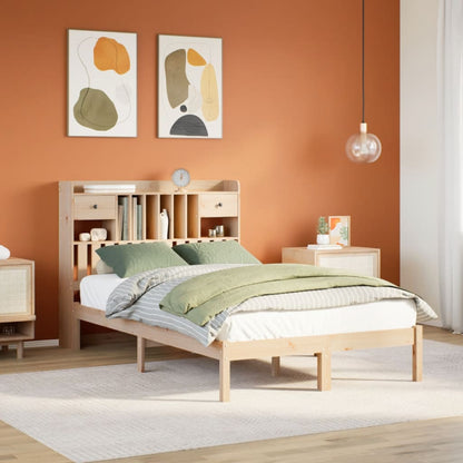 vidaXL Bookcase Bed without Mattress 135x190 cm Double Solid Wood Pine