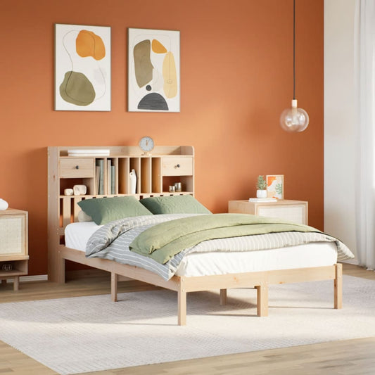 vidaXL Bookcase Bed without Mattress 135x190 cm Solid Wood Pine