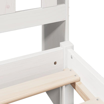 vidaXL Bookcase Bed without Mattress White 135x190 cm Double Solid Wood Pine