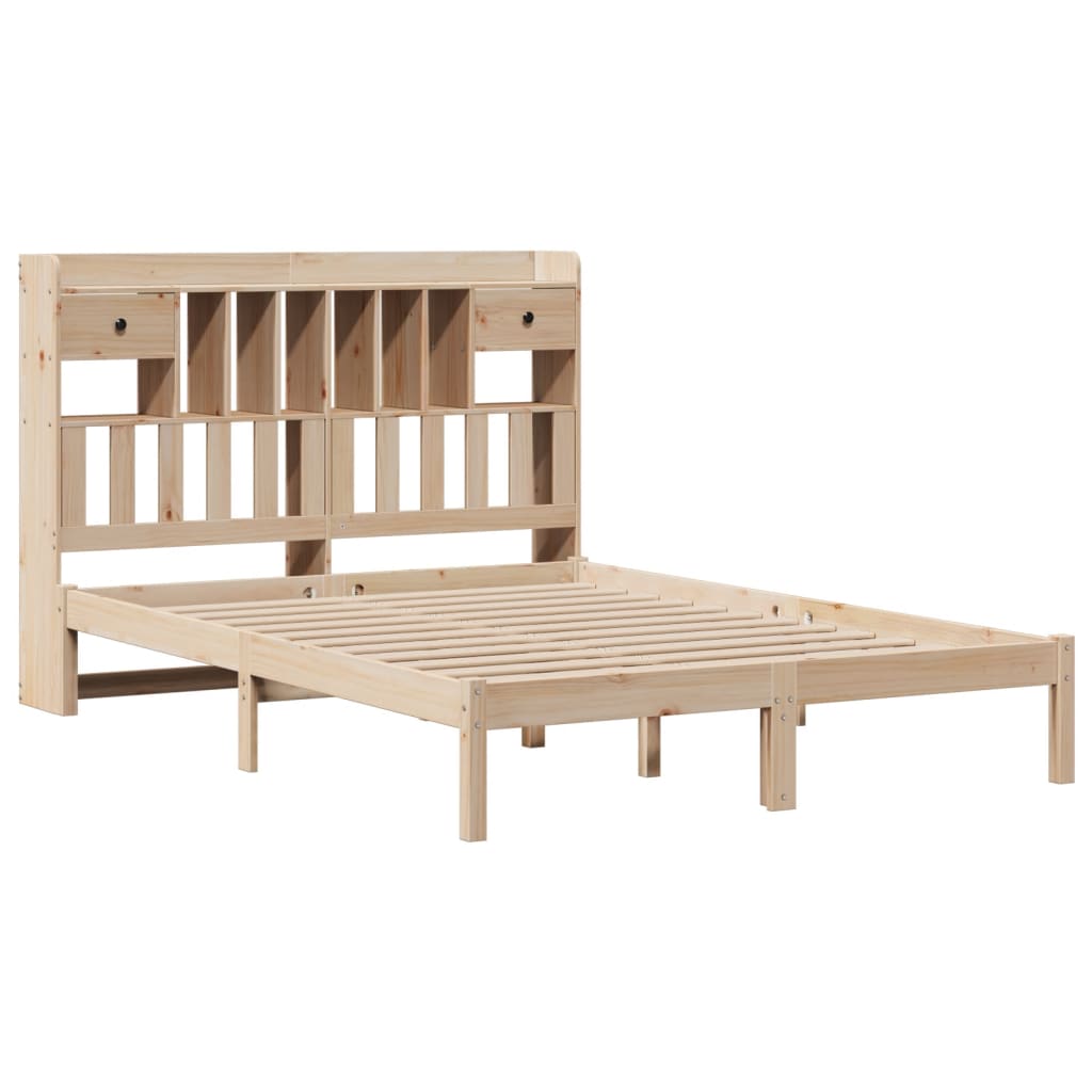 vidaXL Bookcase Bed without Mattress 140x200 cm Solid Wood Pine