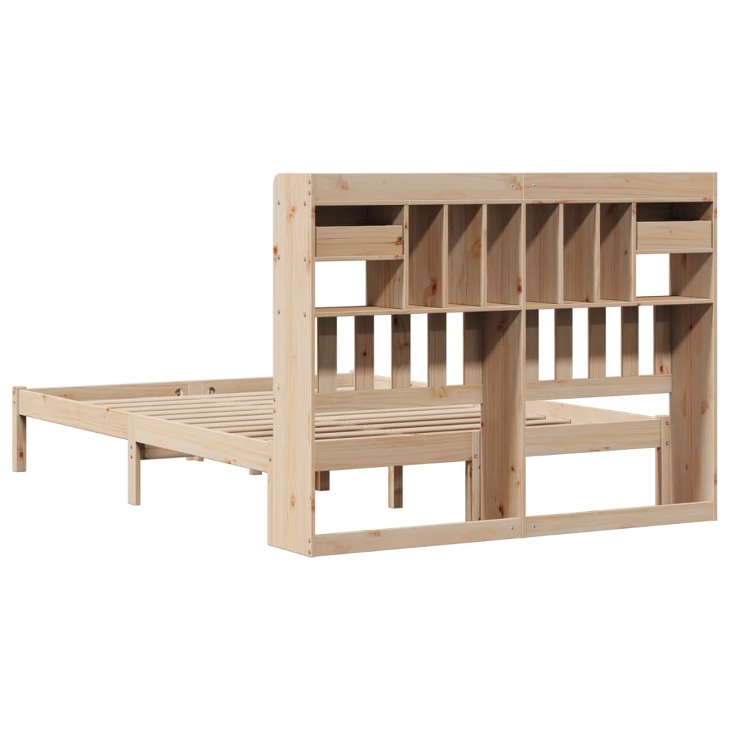 vidaXL Bookcase Bed without Mattress 140x200 cm Solid Wood Pine