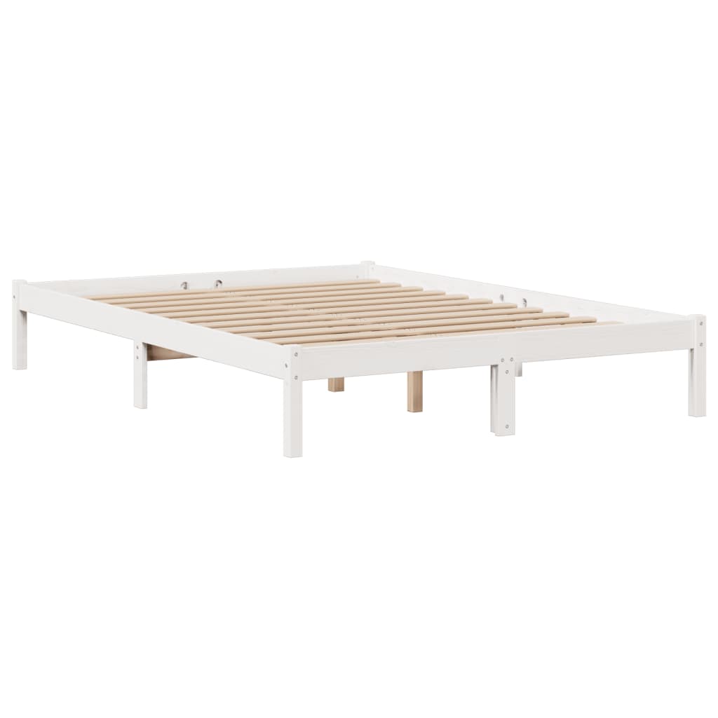 vidaXL Bookcase Bed without Mattress White 140x200 cm Solid Wood Pine