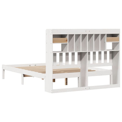 vidaXL Bookcase Bed without Mattress White 140x200 cm Solid Wood Pine