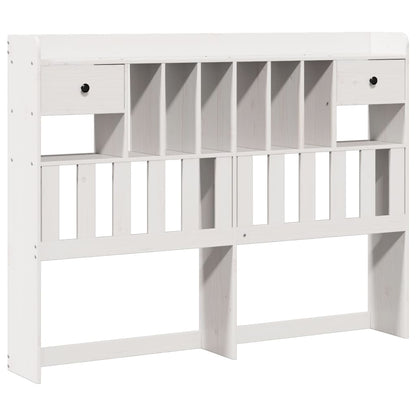 vidaXL Bookcase Bed without Mattress White 150x200 cm King Solid Wood Pine