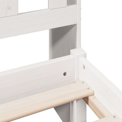 vidaXL Bookcase Bed without Mattress White 150x200 cm King Solid Wood Pine