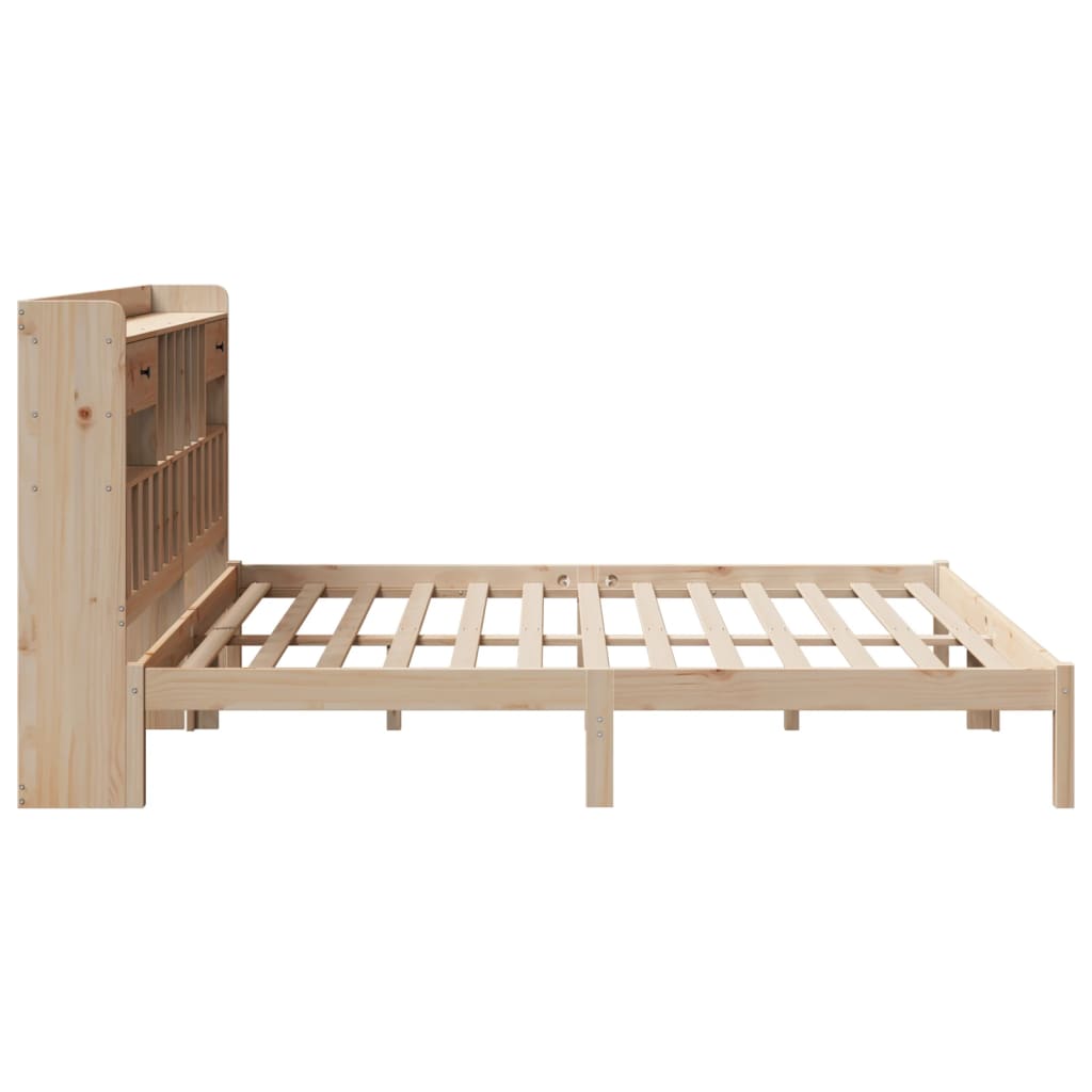 vidaXL Bookcase Bed without Mattress 180x200 cm Super King Solid Wood Pine