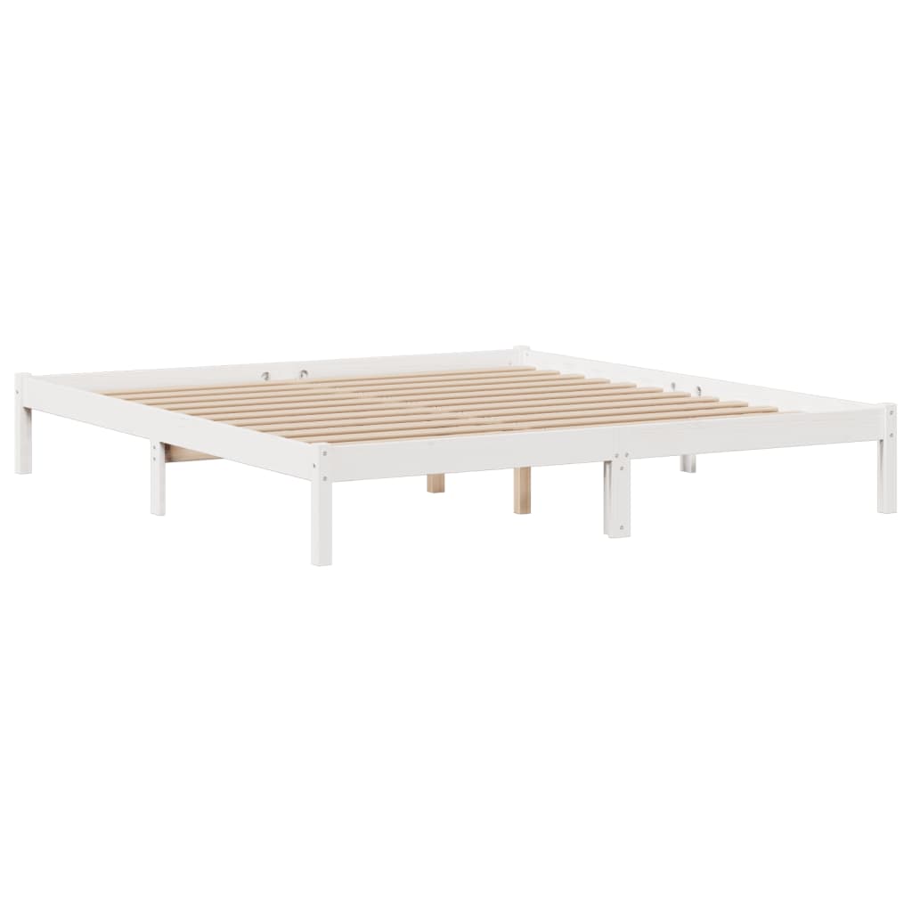 vidaXL Bookcase Bed without Mattress White 180x200 cm Super King Solid Wood Pine