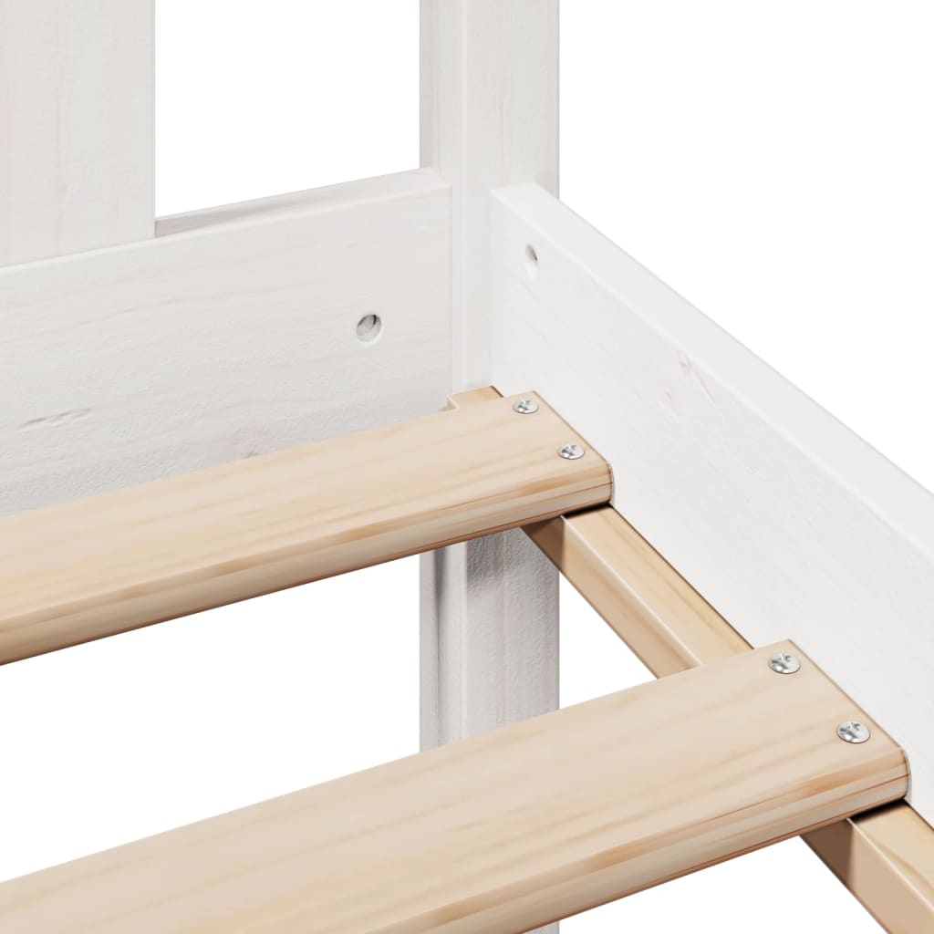 vidaXL Bookcase Bed without Mattress White 150x200 cm King Solid Wood Pine