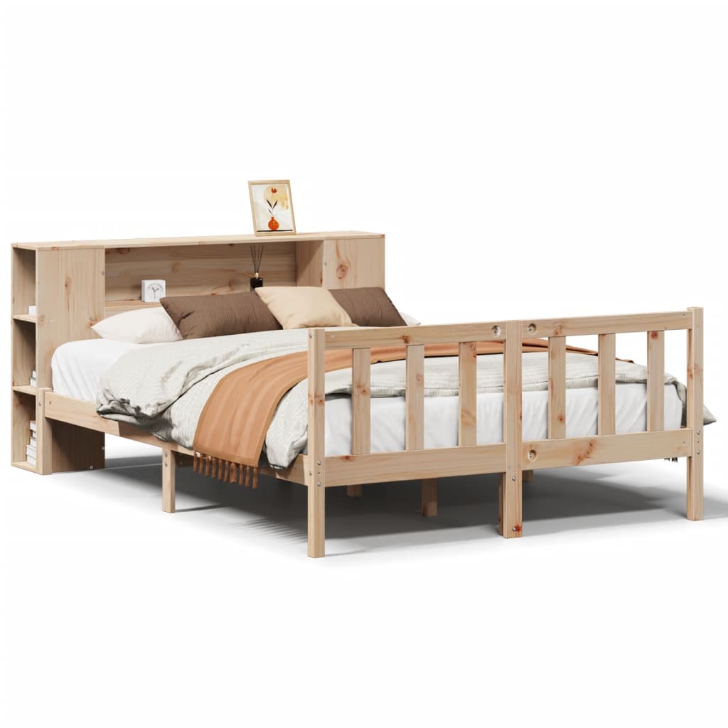 vidaXL Bookcase Bed without Mattress 160x200 cm Solid Wood Pine