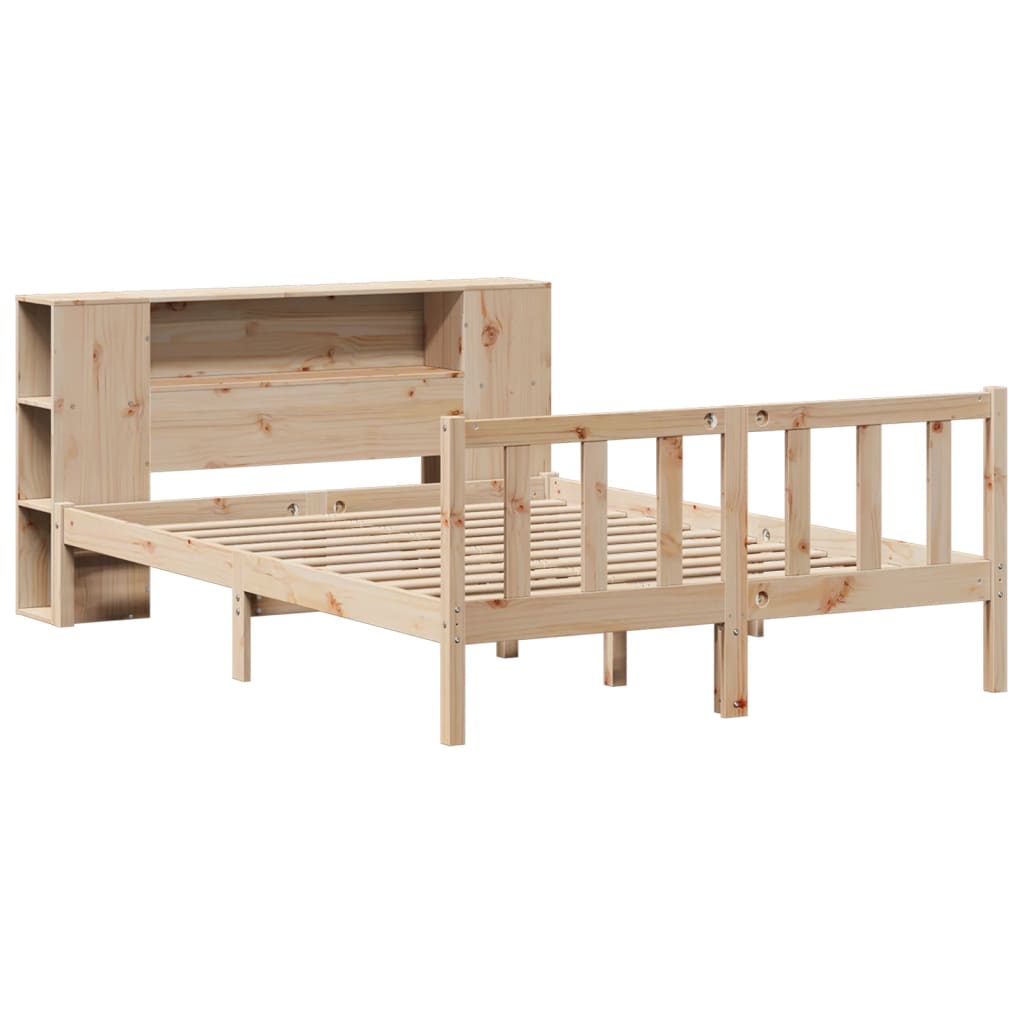 vidaXL Bookcase Bed without Mattress 160x200 cm Solid Wood Pine