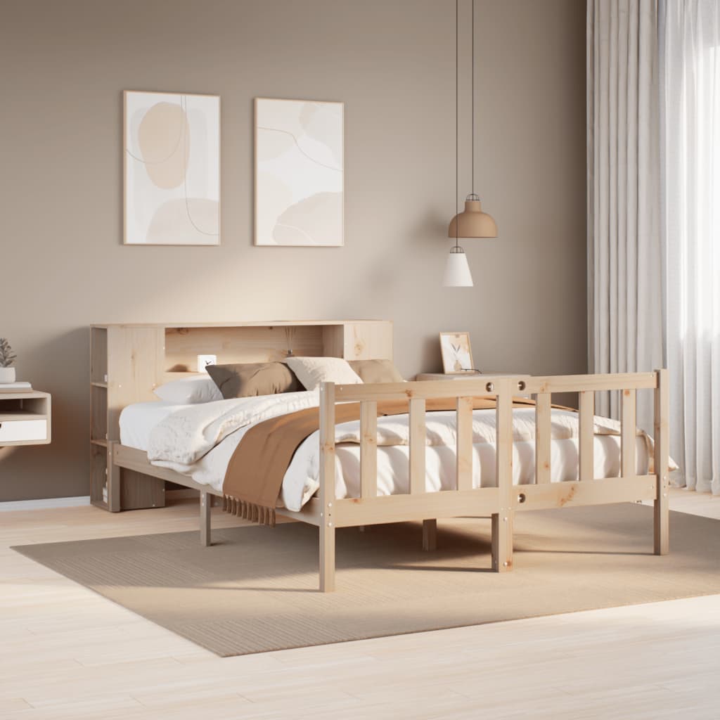 vidaXL Bookcase Bed without Mattress 160x200 cm Solid Wood Pine