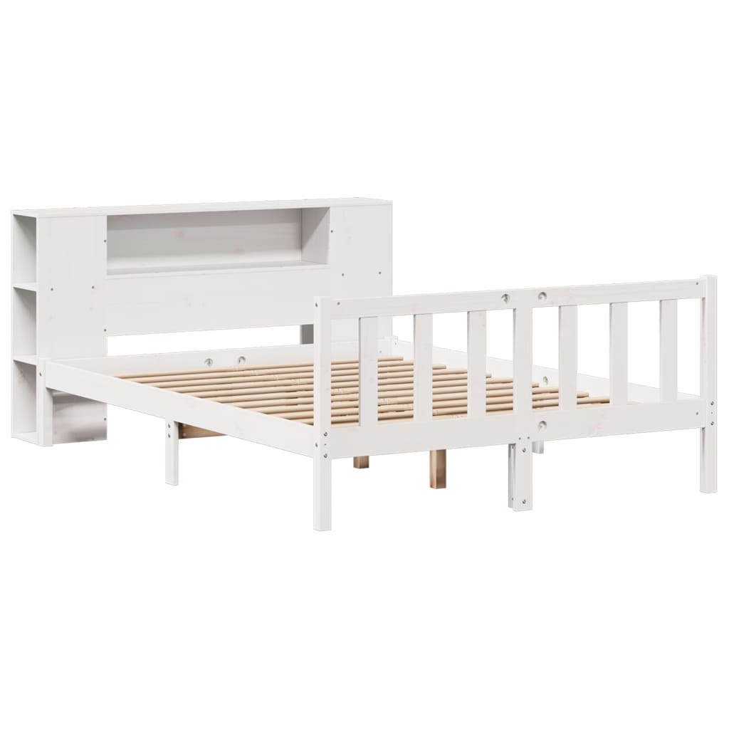 vidaXL Bookcase Bed without Mattress White 160x200 cm Solid Wood Pine