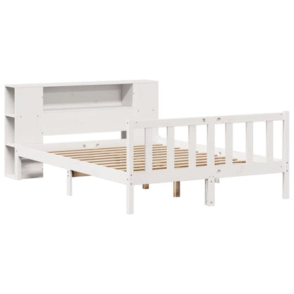 vidaXL Bookcase Bed without Mattress White 160x200 cm Solid Wood Pine