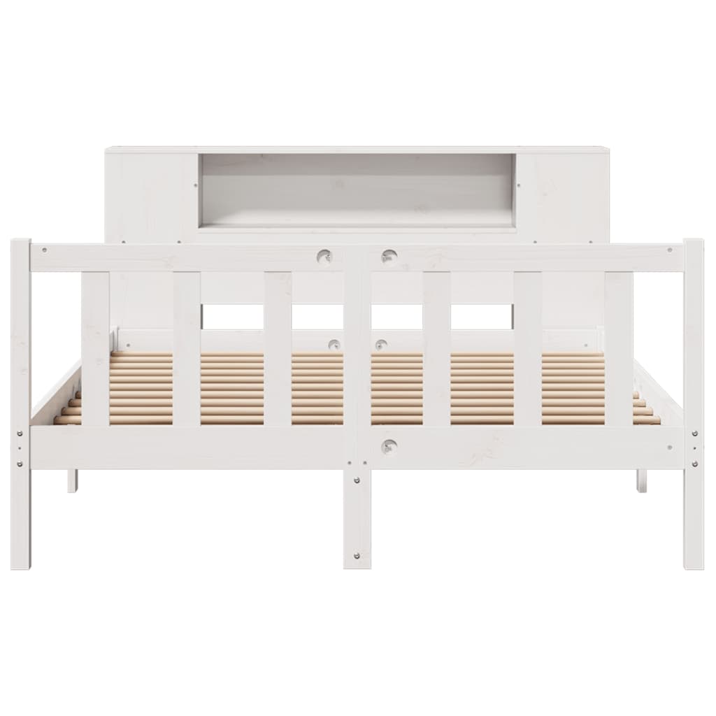 vidaXL Bookcase Bed without Mattress White 160x200 cm Solid Wood Pine