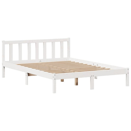 vidaXL Bookcase Bed without Mattress White 160x200 cm Solid Wood Pine