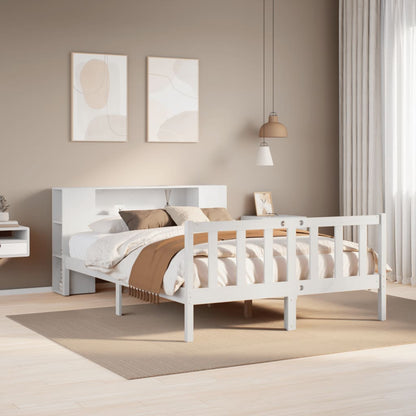 vidaXL Bookcase Bed without Mattress White 160x200 cm Solid Wood Pine