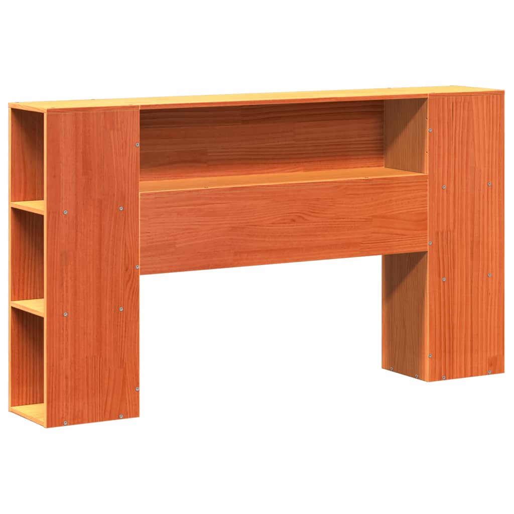 vidaXL Bookcase Bed without Mattress Wax Brown 150x200 cm King Solid Wood Pine