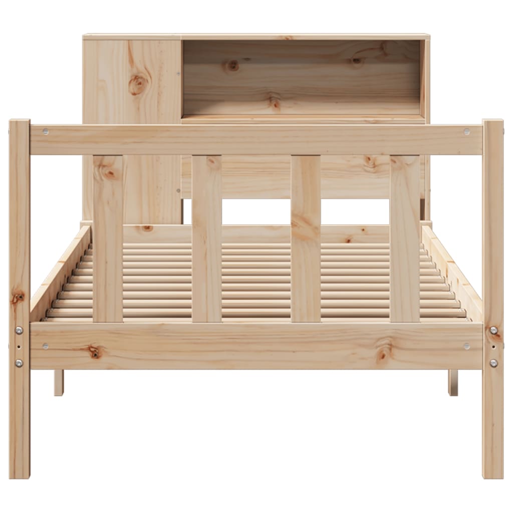vidaXL Bookcase Bed without Mattress 75x190 cm Small Single Solid Wood Pine
