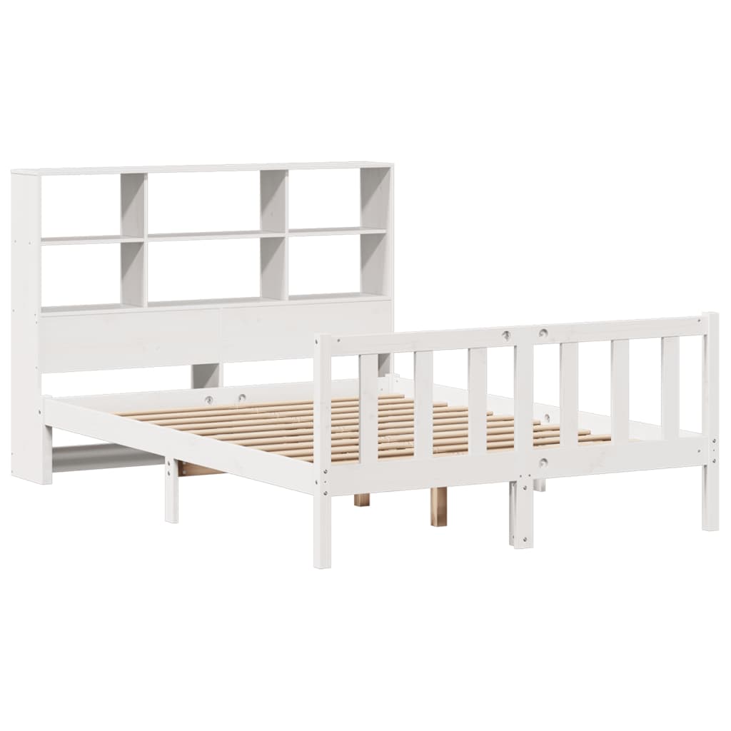 vidaXL Bookcase Bed without Mattress White 140x200 cm Solid Wood Pine