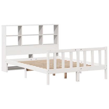 vidaXL Bookcase Bed without Mattress White 140x200 cm Solid Wood Pine