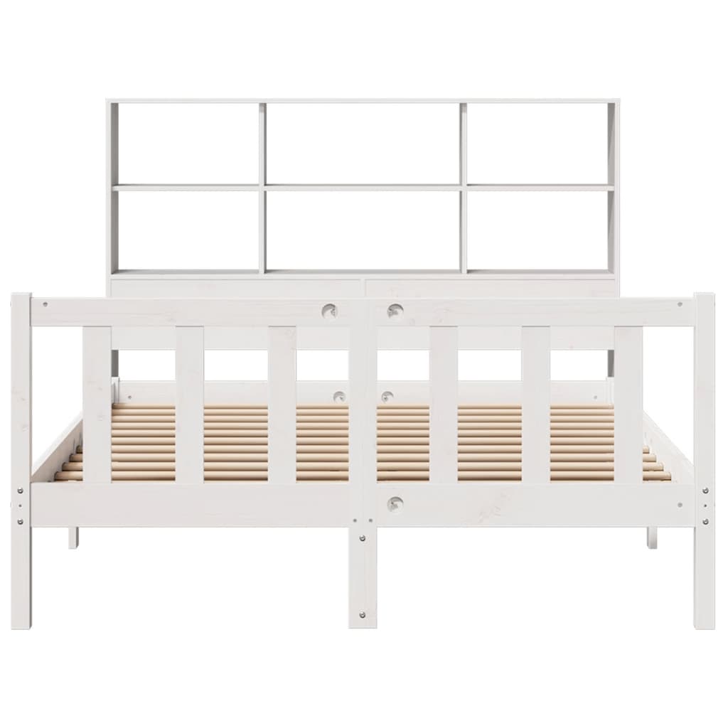 vidaXL Bookcase Bed without Mattress White 140x200 cm Solid Wood Pine