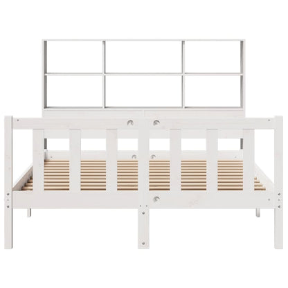vidaXL Bookcase Bed without Mattress White 140x200 cm Solid Wood Pine