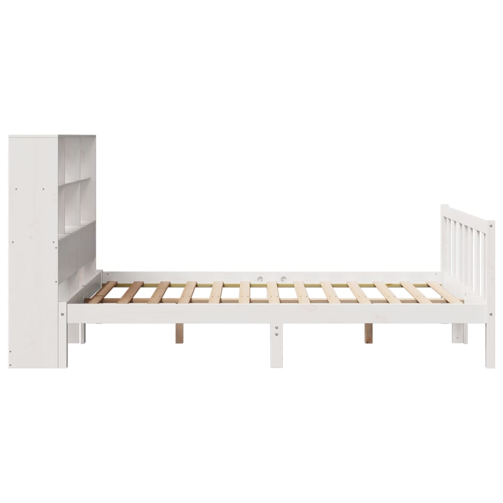 vidaXL Bookcase Bed without Mattress White 140x200 cm Solid Wood Pine