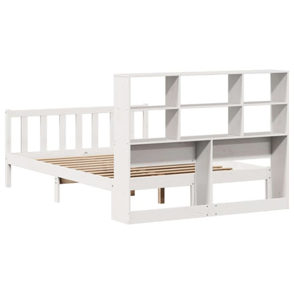 vidaXL Bookcase Bed without Mattress White 140x200 cm Solid Wood Pine